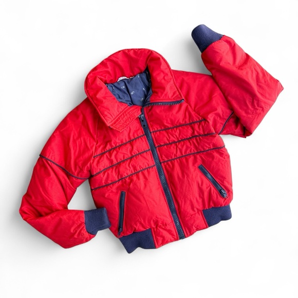 Vintage 80s CB Sports Red Down Puffer Jacket Boys Kids L Ski Coat